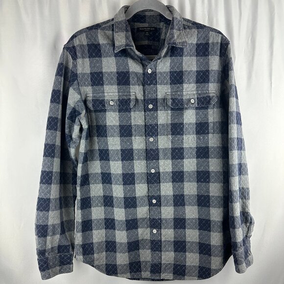 Banana Republic Quilted Gingham Check Double Layer Cotton Flannel - Picture 1 of 11